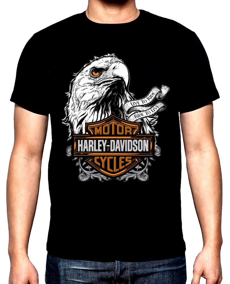 Тениски Harley Davidson, 8, Харлей Дейвидсън, рокерска мъжка тениска, 100% памук, S до 5XL